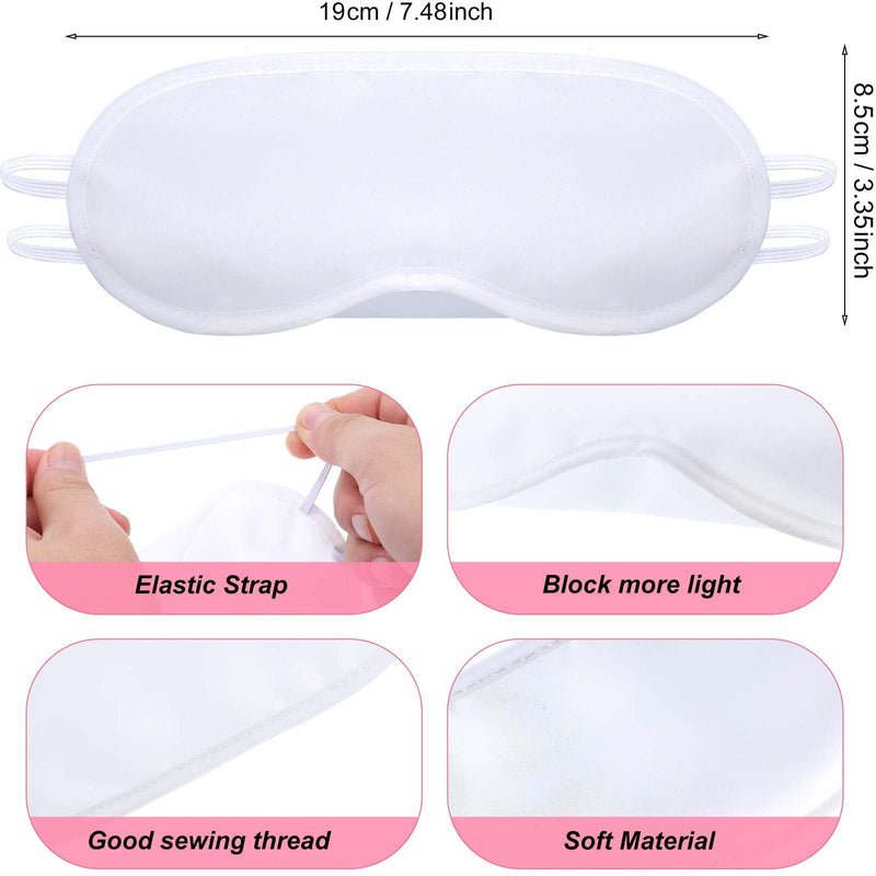 10 Pieces White Eye Sleep Sublimation Coverings Sleep Shade Blindfold Soft Eye Covering Color Your Own Eye Covering with 8 Pieces Fabric Marker Pens for Sleeping Travel Team Games Party Supply - NewNest Australia