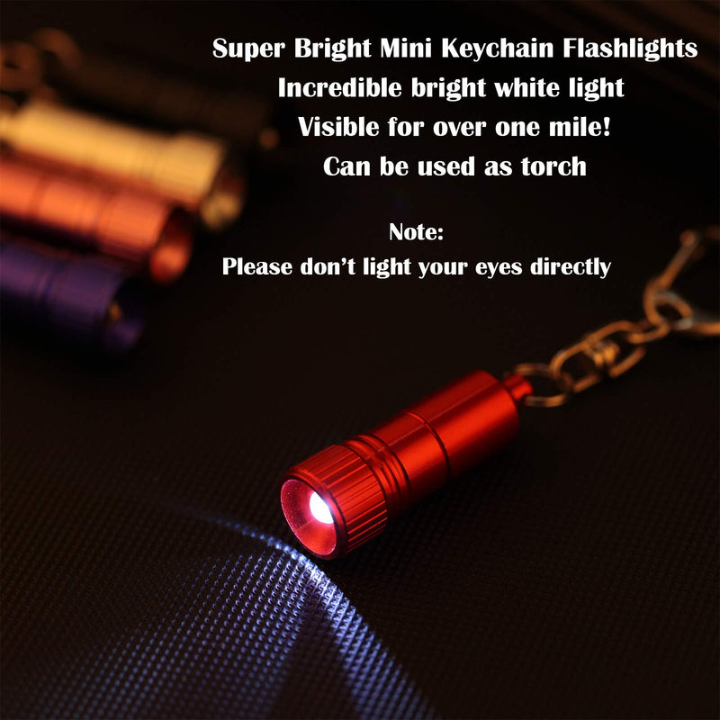 10 Pieces Mini LED Flashlight Keychain Bright LED Keychain Ring Light Torch with Hook, Batteries Included - NewNest Australia