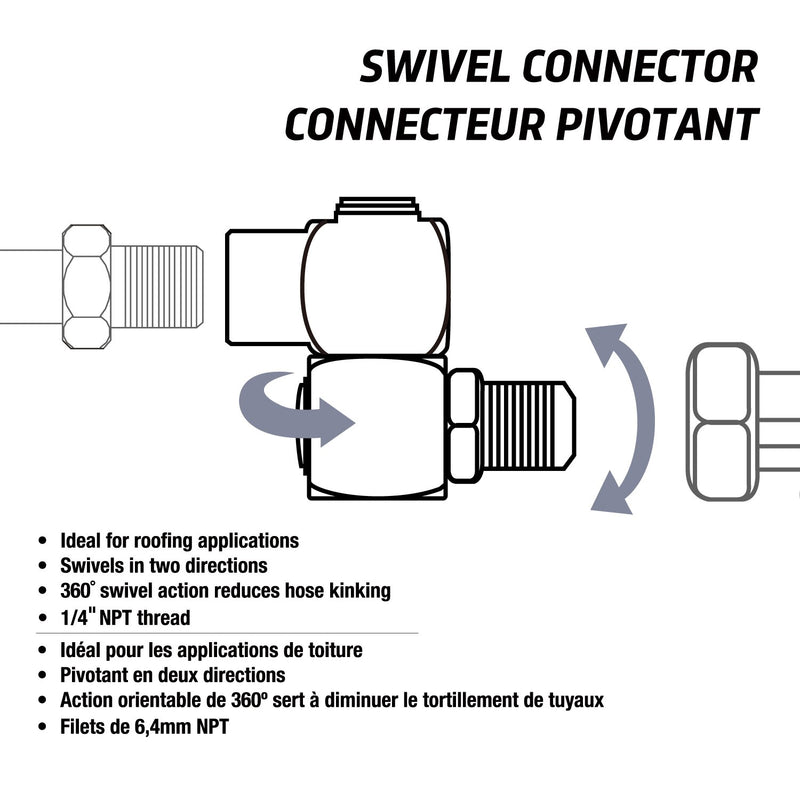 WYNNsky 1/4" NPT 360 Degree Swivel Air Hose Connector, 1/4 Inch Industrial Swivel Air Fittings - NewNest Australia