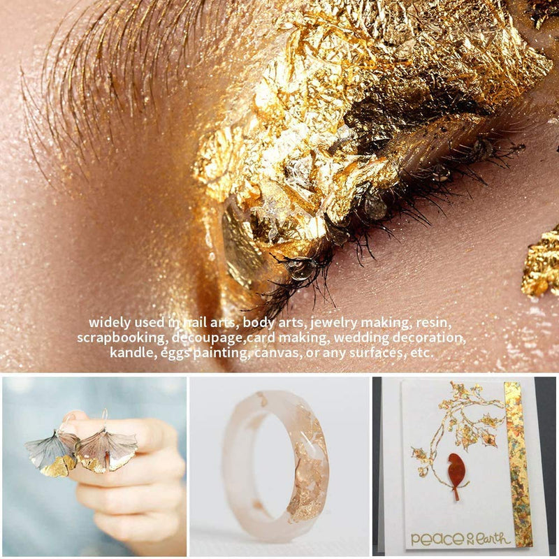 Tamicy 500 Sheets 10 Colors Metallic Gold Foil Leaf Paper - Foil Paper Slime Decorating Gilding Furniture, DIY Nails, Arts, Crafts, Paintings - NewNest Australia