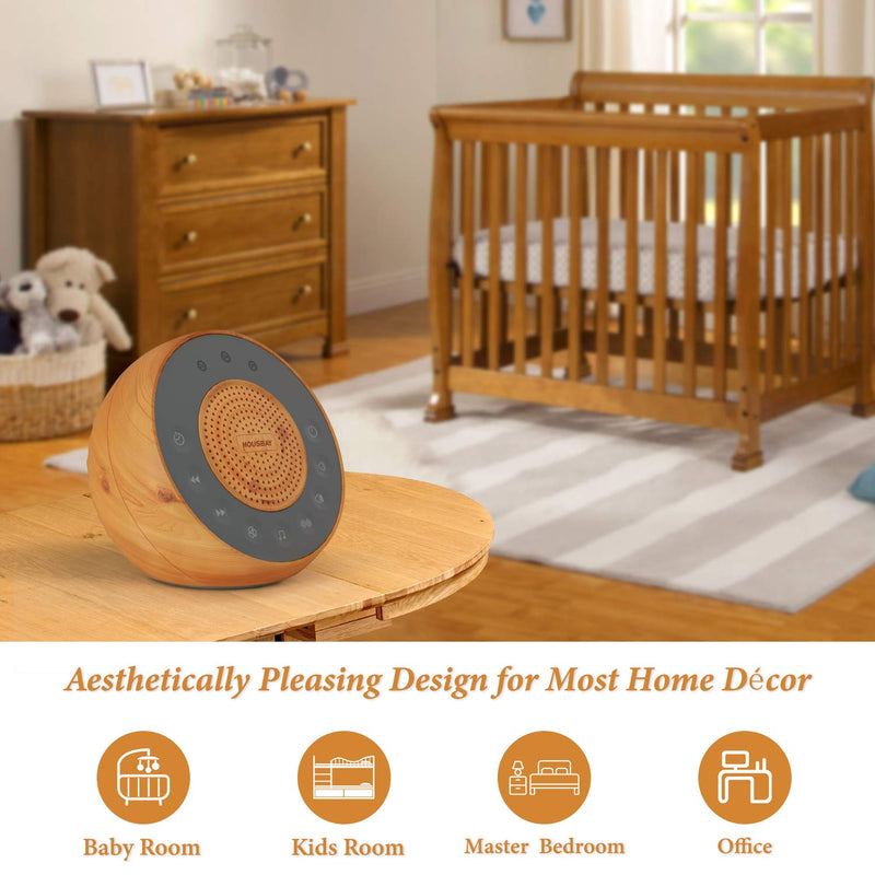 Housbay White Noise Machine with 31 Soothing Sounds, 5W Loud Stereo Sound, Auto-Off Timer, Adjustable Volume, Sleep Sound Machine for Baby, Kid, Adult -Wood Grain - NewNest Australia