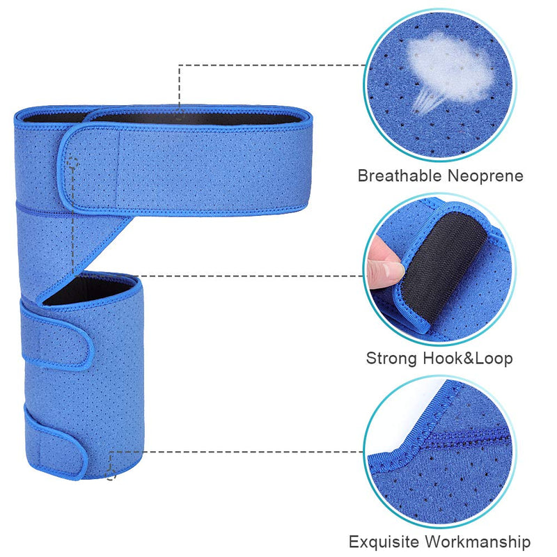 Hamstring Compression Support, Breathable Groin Support Bandage Thigh Support Brace for Pulled Muscles, Joint Pain, Hip, Thigh, Hamstring Injury and Sciatic Nerve Pain Relief, Fits Men & Women(Blue) - NewNest Australia