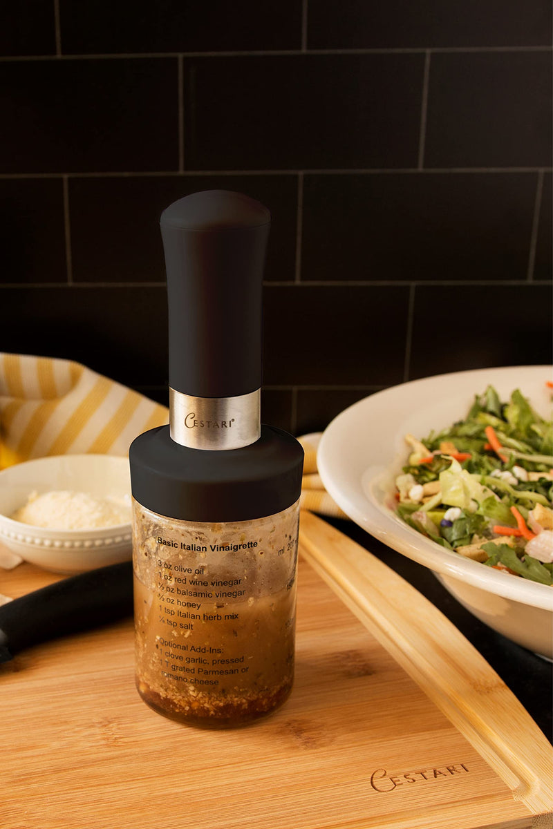 Glass Salad Dressing Bottle: Premium Borosilicate Salad Dressing Shaker with Mixer Insert  Leak Proof Salad Dressing Blender and Dispenser with Measurements and Recipes  Reusable Vinaigrette Cruet Black - NewNest Australia