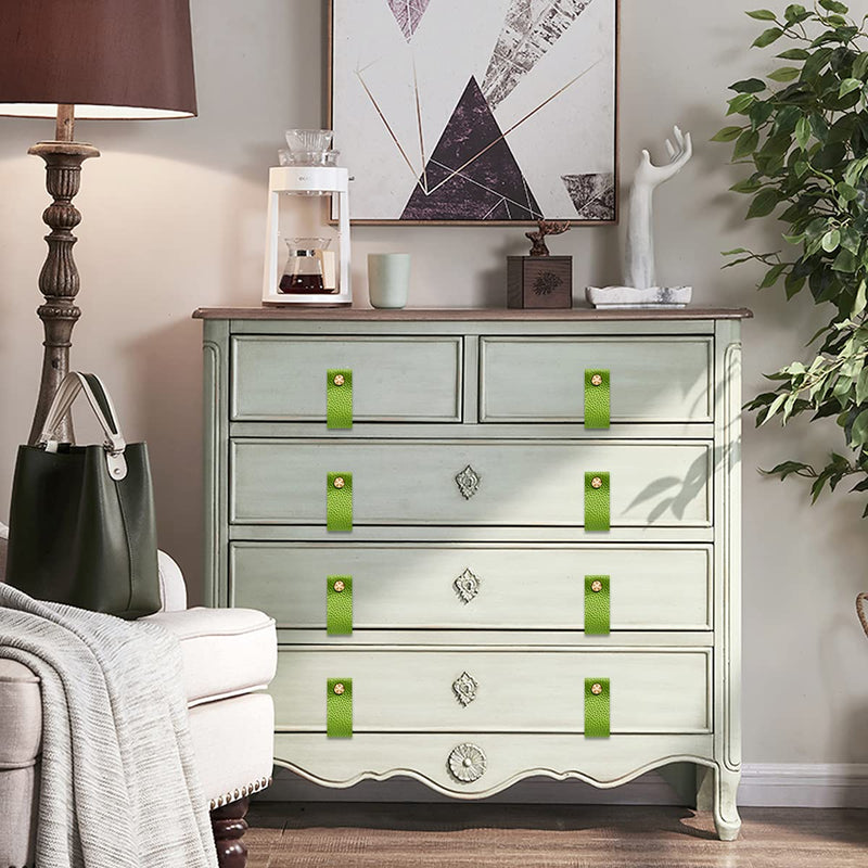 Leather Drawer Knobs 12 Pack Dresser Pulls Soft Handles Can Avoid Collisions Perfect for Replacing Traditional Metal Cabinet Hardware and Upgrading Your Furniture (Avocado) Avocado - NewNest Australia