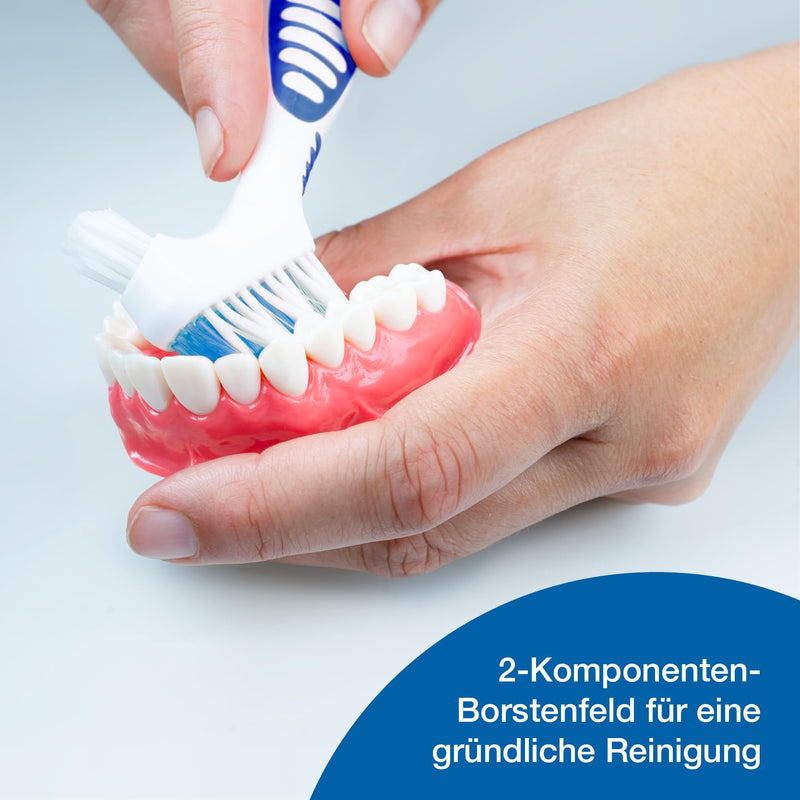 Wellsamed Prosthetic Toothbrush, Prosthetic Brush for Third Teeth (1 Piece, Blue) 1 Piece (Pack of 1) - NewNest Australia