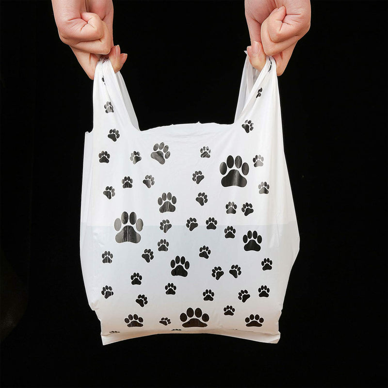 50 Pieces Paw Print Bags Large Plastic Paw Print Gift Bags Cat Dog Paw Print T-Shirt Bags for Party Favor Grocery Shopping Home Using, 14 x 7.6 x 4.8 Inch - NewNest Australia