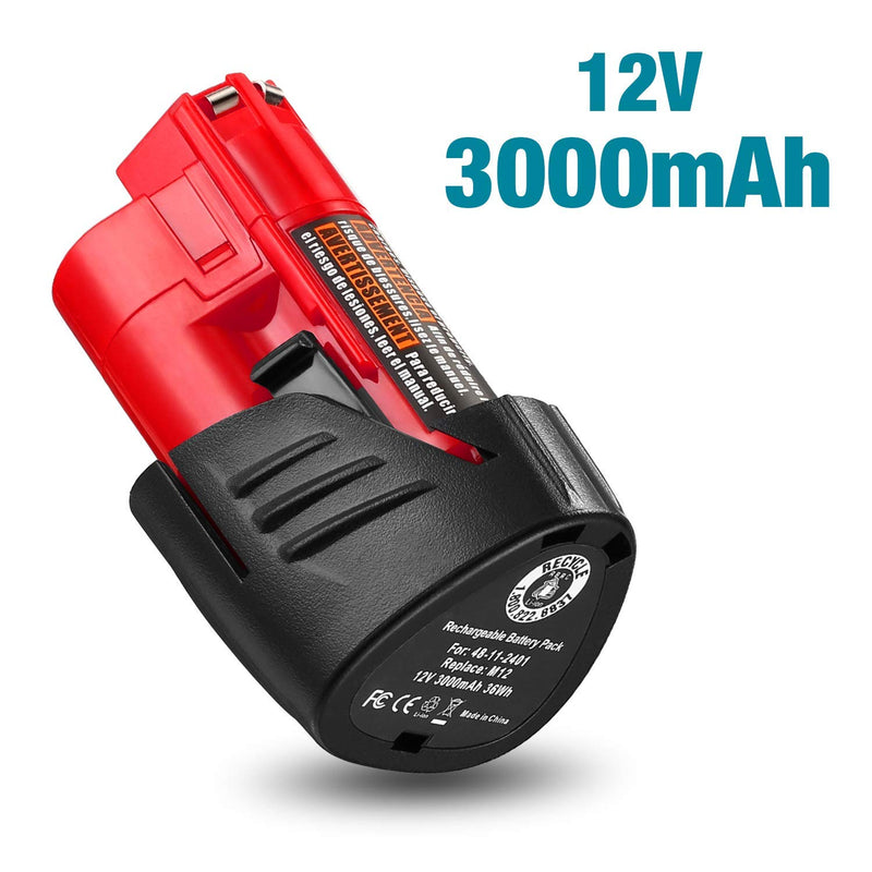 ORHFS 3000mAh 12Volts Replacement Batteries Compatible with Milwaukee M12 XC 48-11-2411 48-11-2420 48-11-2401 48-11-2402 Cordless Tools Batteries - NewNest Australia