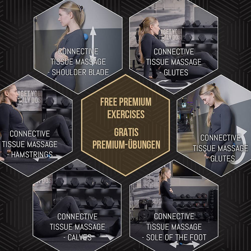 [Lacrosse Ball Set of 2] Lacrosse Massage Ball Set - Trigger Point Massage Ball Set – 2X 6cm Lacrosse Balls Massage Includes Free Video Instructions, Booklet & Bag - Premium Set - NewNest Australia