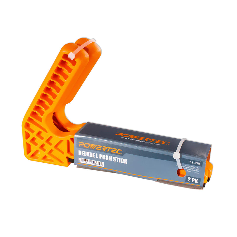 POWERTEC 71338 Plastic L-Push Stick | Deluxe L-Shaped Woodworking Push Tools – 2 Pack (Patent Pending) L Push Stick, 2PK - NewNest Australia