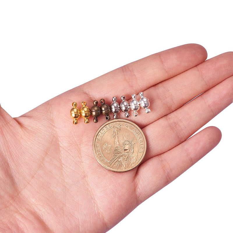 PH PandaHall 100 Sets Brass Magnetic Clasps Mixed Color Round Magnet Converter Jewelry Clasps for Bracelet Necklace Making - NewNest Australia