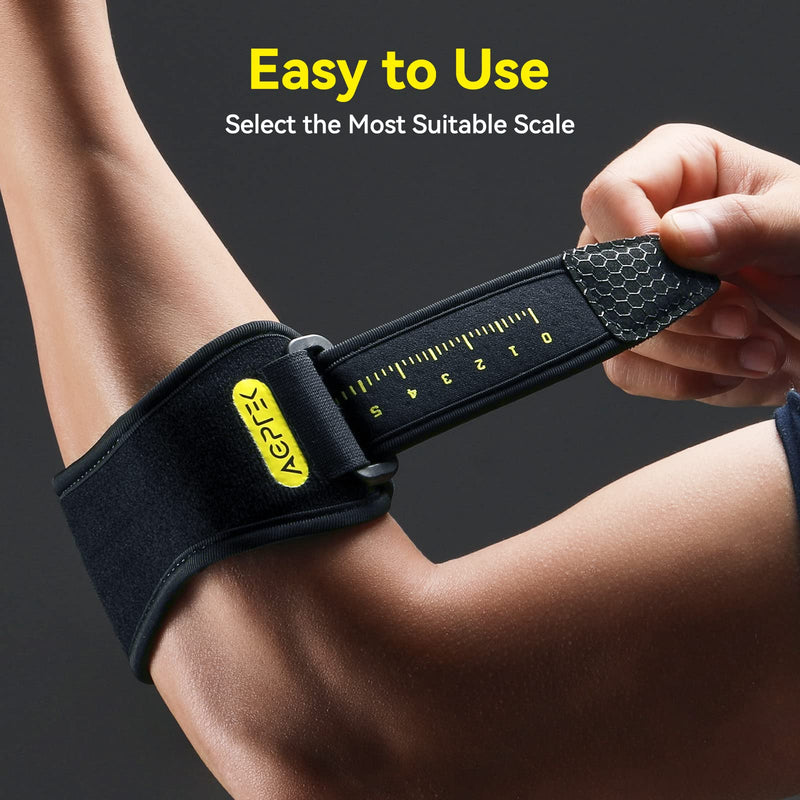 AGPTEK Tennis Elbow Support Strap for Men Women, Golfers Elbow Support Arm Band Pain Relief, Elbow Brace Weightlifting Tennis Elbow Clasp Adjustable with Compression Pad, 1 Pack - NewNest Australia