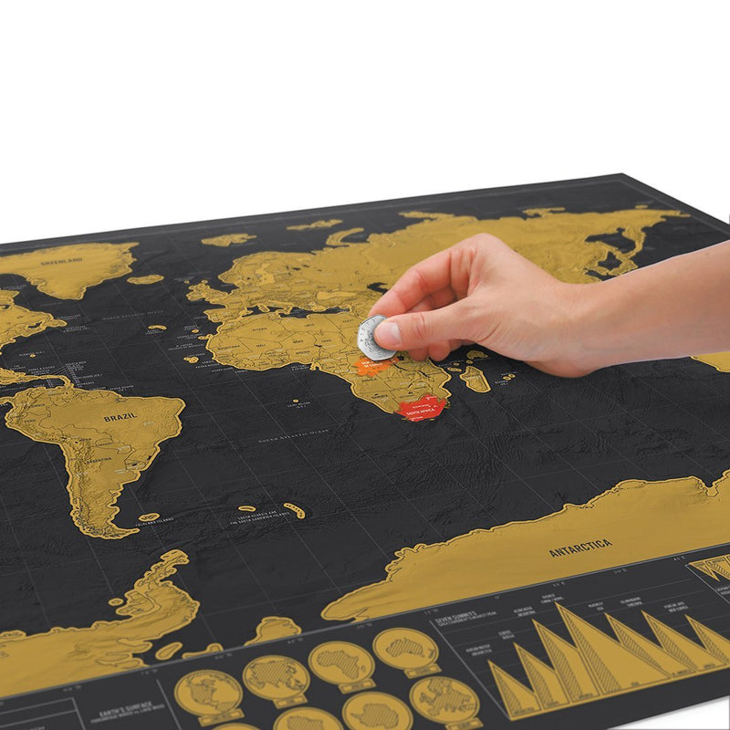NewNest Australia - Scratch off Map World Poster Deluxe Edition - Personalized Scratchable Map of the World - Designed and Manufactured in the UK 