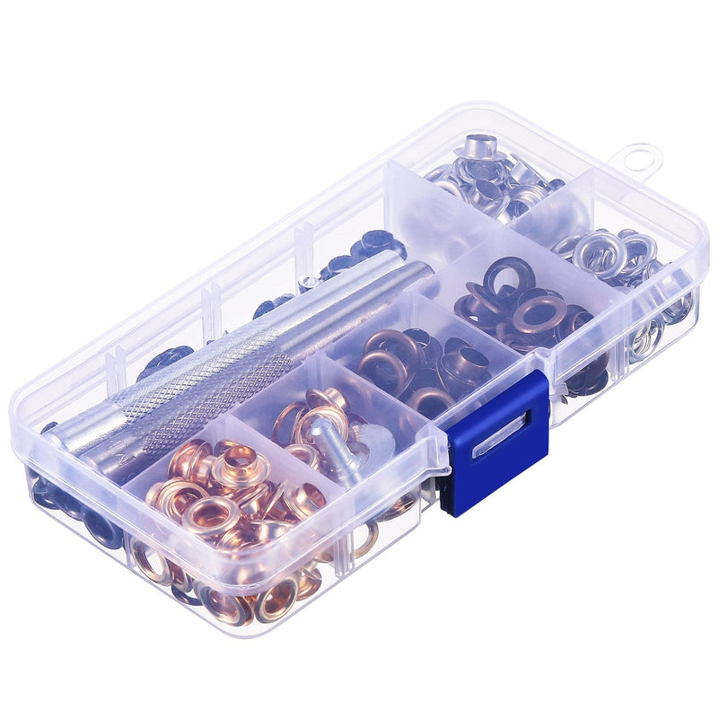 1/4 Inch Grommet Kit 200 Sets Grommets Eyelets with 3 Pieces Install Tool Kit (4 Colors) 1/ 4 Inch Inside Diameter - NewNest Australia