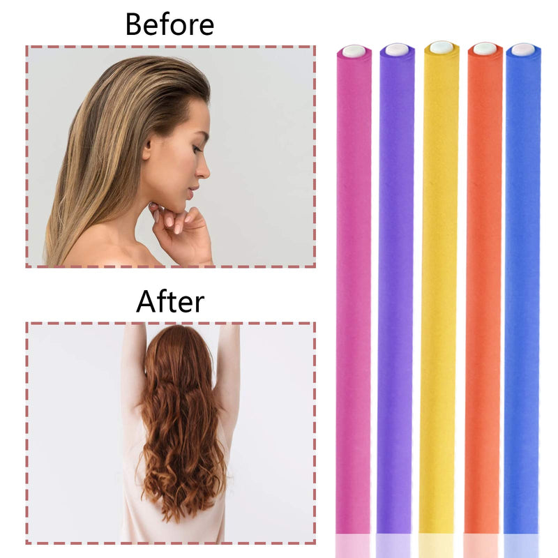 AIEX 20PCS Flexible Curling Rods, Twist Foam Hair Rollers, Soft Foam No Heat Hair Rods Rollers for Hair Curling and Styling Tools (Mixed Colors) 0.8cm - NewNest Australia