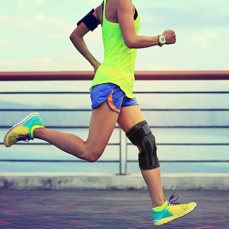 Thx4COPPER Hinged Knee Brace-Adjustable Open Patella with Parallel Straps & Dual Side Stabilizers-Compression Support for Knee Pain Relief & Recovery-MCL, ACL, LCL,Tendonitis, Ligament for Men & Women L (Pack of 1) - NewNest Australia