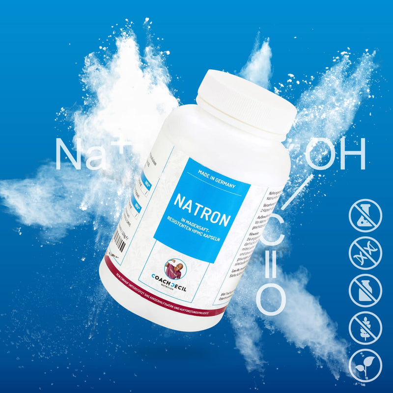 Baking soda - 120 capsules - (sodium bicarbonate in enteric-coated HPMC capsules, filled & tested in Germany, vegan) - NewNest Australia