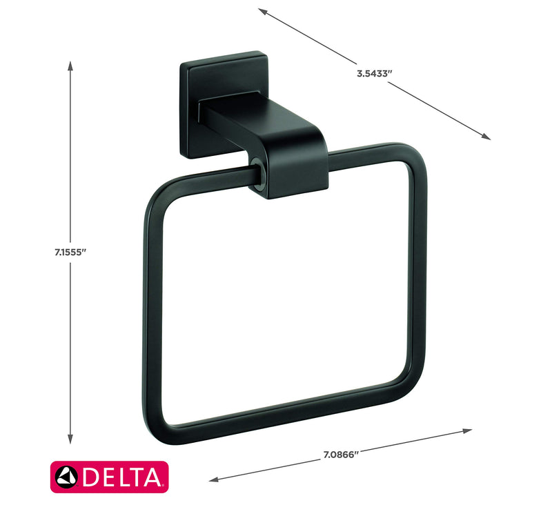 DELTA Ara Towel Ring, Matte Black, Bathroom Accessories, 77546-BL - NewNest Australia