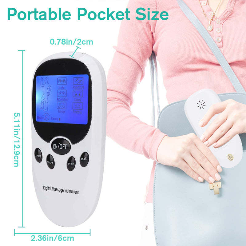 GAESHOW TENS Machine for Pain Relief Unit Muscle Stimulator, Dual Channel Digital Electronic Output Massager Muscle Stimulator Pain Relief Massage Instrument Durable with 6 Massage Modes and 8 Pads - NewNest Australia