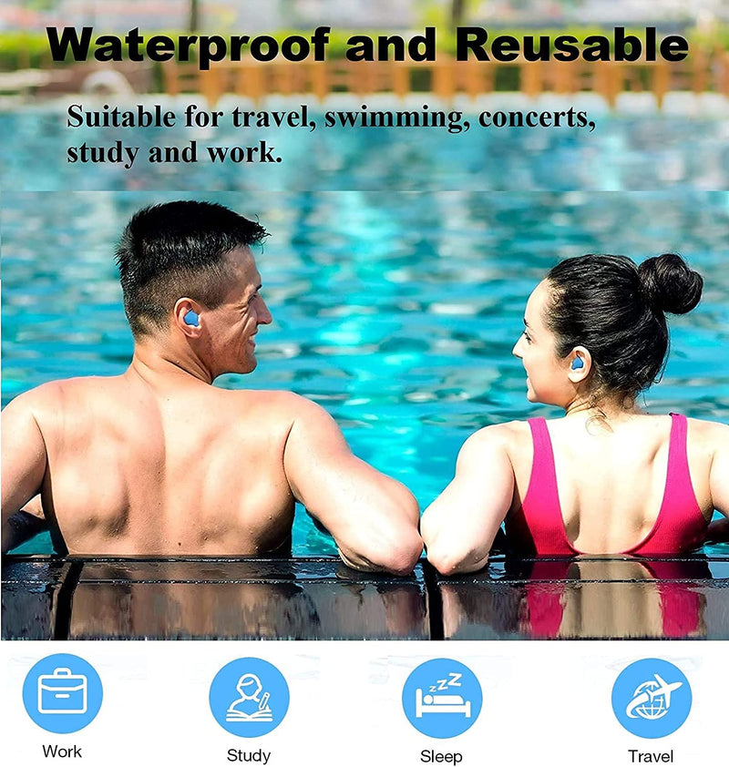 Silicone Ear Plugs for Sleeping Custom Fit Noise Reduction Reusable Super Soft Silicone Earplugs for Snoring, Swimming, Travel, Concerts, Work, Studying, Loud Noise - The Earplug for Sleep - NewNest Australia