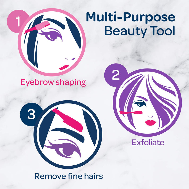 Schick Hydro Silk Touch-Up Multipurpose Exfoliating Dermaplaning Tool, Eyebrow Razor, and Facial Razor with Precision Cover, 3 Count (Packaging May Vary) - NewNest Australia