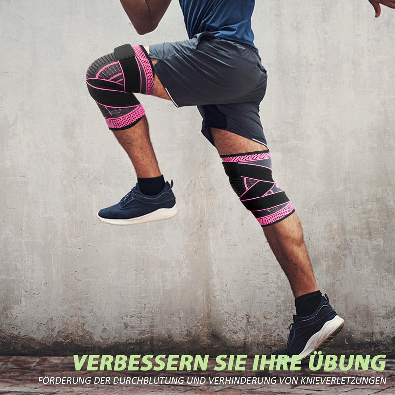 Ruilala Knee Support 1 Piece Knee Support With Adjustable Velcro Bandage Compression Knee Brace For Men Women For Arthritis Acl Meniscus Tear Sports Fitness Weightlifting Jogging (Rose Red, Xxl) - NewNest Australia