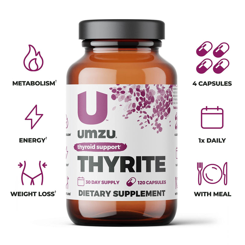 UMZU Thyrite | Advanced Thyroid Supplement to Support Healthy Thyroid Function with Magnesium, Ashwagandha, Zinc, Copper, Iodine & Selenium | 30 Servings - NewNest Australia