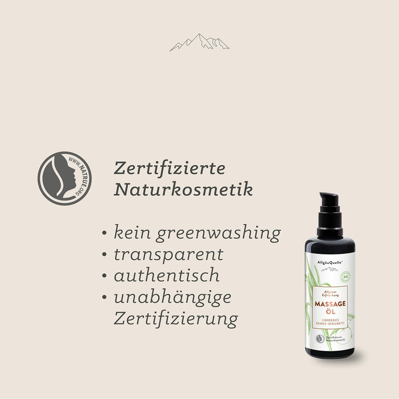 Allg√§Uquelle Organic Massage Oil Allg√§Uer Refreshment With 100% Natural Essential Oils From Lemongrass, Orange, Bergamot | Nourishes The Whole Body With Sesame, Jojoba, Avocado And Shea, 100 Ml - NewNest Australia