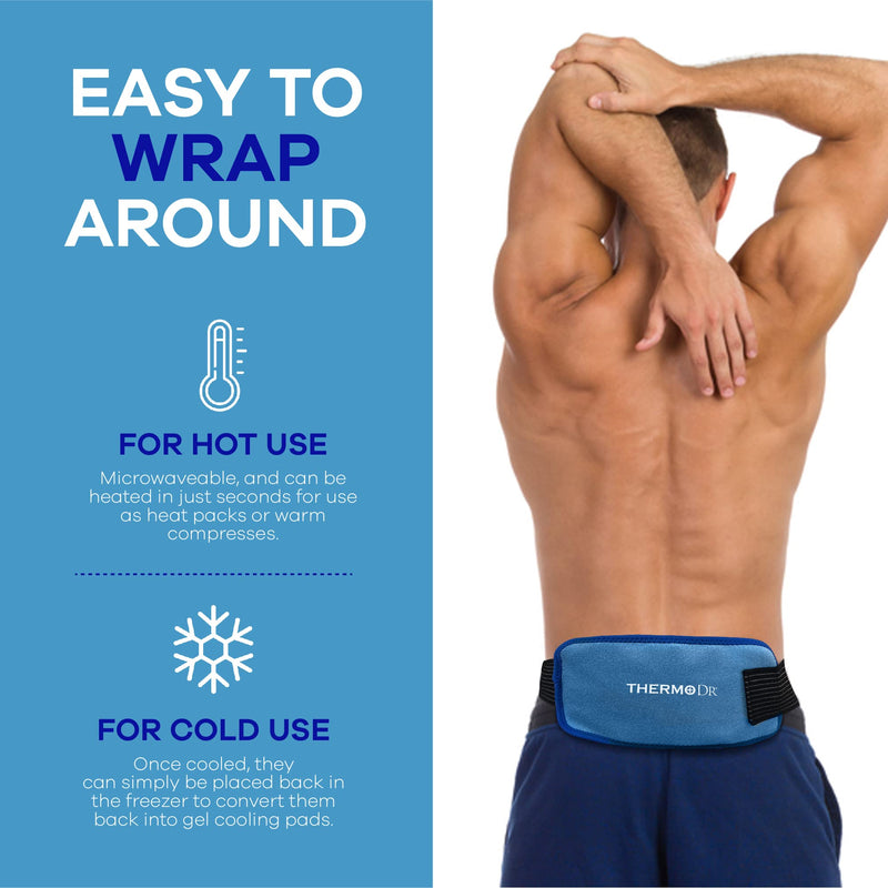 Dual Ice Packs for Injuries (x2) | Hot or Cold Gel Ice Pack | Non Irritable Adjustable Straps | Reusable Packs for Relief from Inflammation, Sciatica Pain, and Muscle Pain | Multi Purpose Double Pack - NewNest Australia