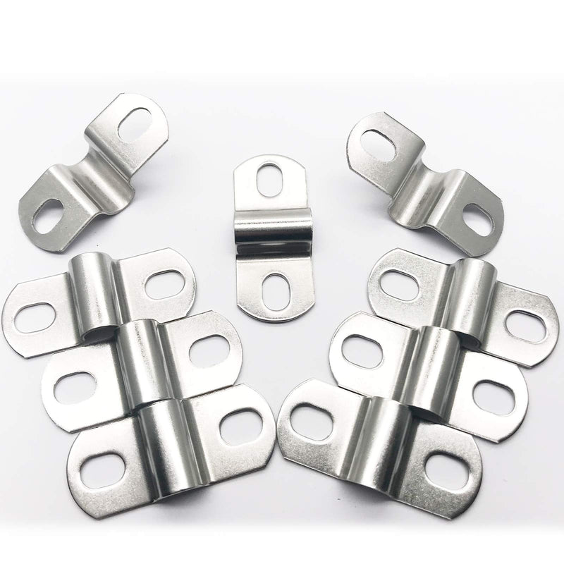 20Pcs 8mm(0.31") Two Hole U-Bracket Thicken Pipe Strap Clip,Stainless Steel Heavy Duty Pipe Strap Clamp for Tube, Pipe or Wire Cord Installation - NewNest Australia