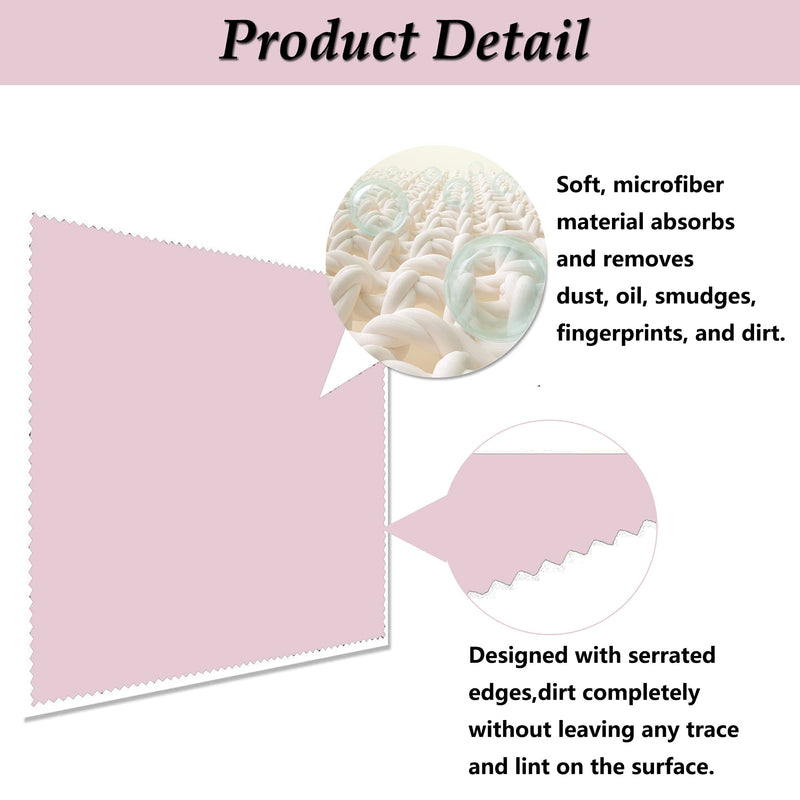 Glasses cleaning cloth microfiber glasses cleaning cloths screen cleaner cloths for glasses, screens, tablets, glasses, pack of 6 (15 x 18 cm), (pink) pink - NewNest Australia
