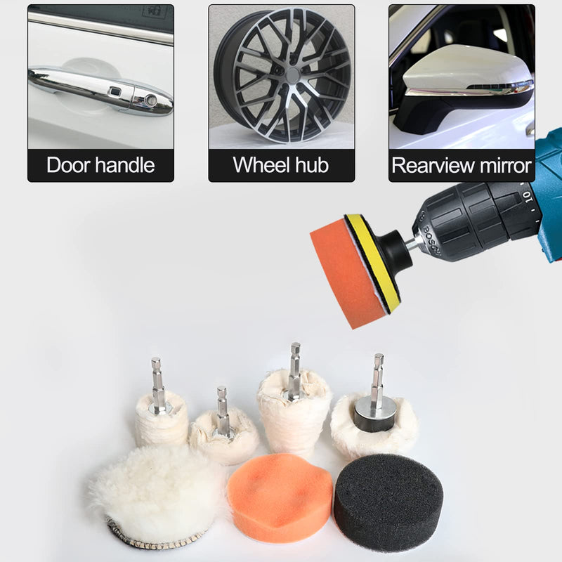 10pcs Cotton Cloth Buffing Wheel Sponge Polishing Pad Kit,Drill Buffing Kit for Car Polishing,Cleaning - NewNest Australia