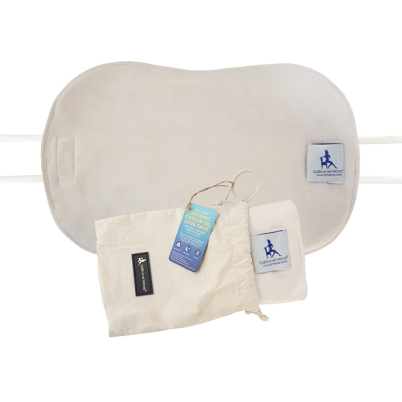AS SEEN ON TIK TOK - Queen of the Thrones™ Castor Oil Pack Compress. The Famous Less-Mess & Heat-Less” Reusable Castor Pack Compress Refill. Made From Organic Cotton & Eco-Friendly Materials (Castor Oil sold separately) - NewNest Australia