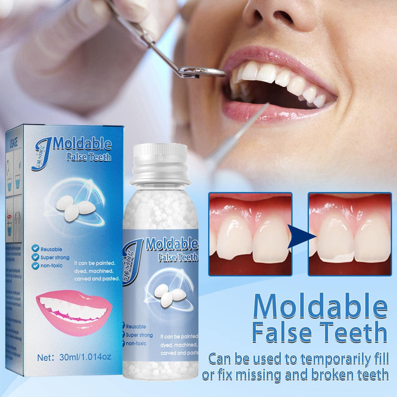 False Teeth Tooth Repair Granules, Temporary Tooth Repair Kits, DIY Moldable - Temporary Tooth Repair Beads, Tooth Bonding Kit for Fix The Missing and Broken Tooth, Instantly Confident Smile (2PC) 2pc - NewNest Australia