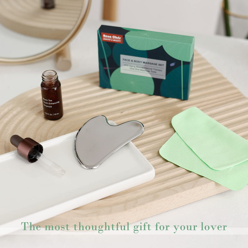 Gua Sha Facial Tool, Stainless Steel Guasha Board for SPA Acupuncture Therapy Trigger Point Treatment, Gua Sha Scraping Massage Tool - NewNest Australia