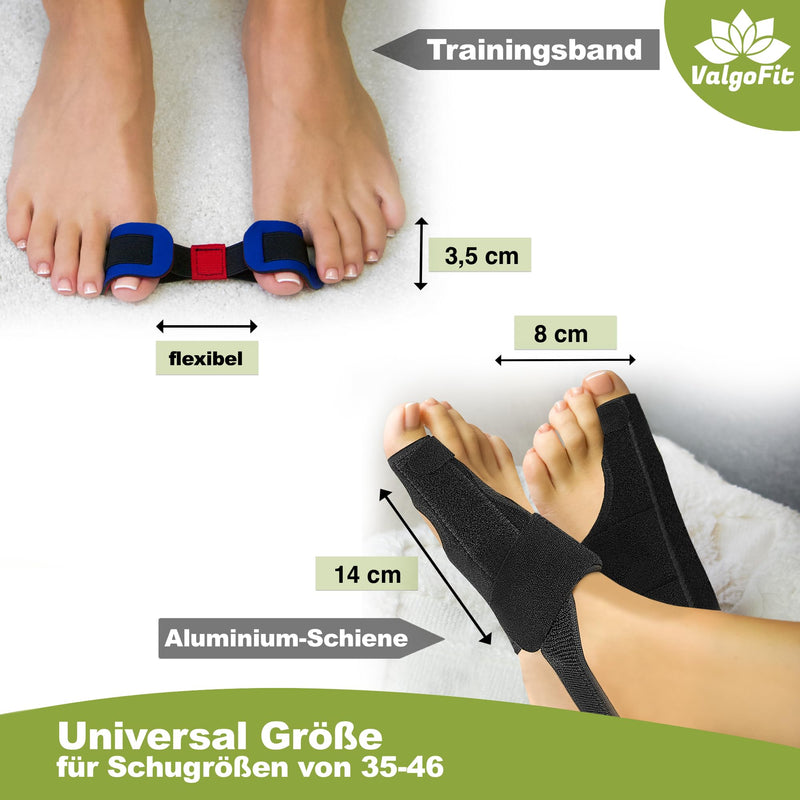 ValgoFit® Hallux Valgus correction splint - DERMATEST: VERY GOOD - with 2x correction splints - 2x bunion socks - 2x silicone toe separators - 1x training band - NewNest Australia