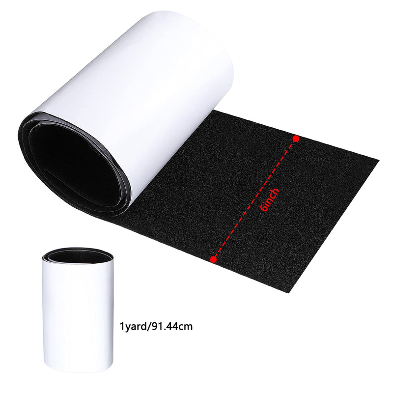 Hook and Loop Tape Double Sided Hook and Loop Tape with Adhesive Back Fastener Strip Reusable Double Side Hook Roll Sticky Glue Nylon Patch, Black (6 Inch Width 1 Yard Length) 6 Inch Width 1 Yard Length - NewNest Australia