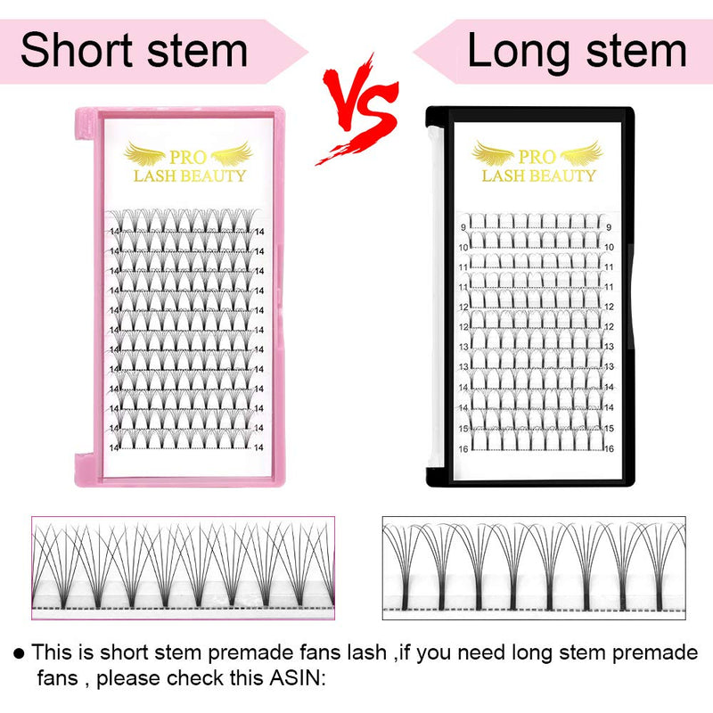 Pre Made Fan Eyelash Extensions 6D-C-0.07-14mm Short Stem Premade Fans Eyelash Extension Pre Fanned Russian Volume Lashes 0.07 0.10 Lash Extensions (6D-C-0.07-14) 14 mm - NewNest Australia