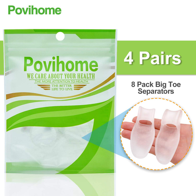 Povihome 8 Pack Bunion Cushion and Protector(1/2'' Thick), Bunion Pads, Bunion Corrector and Bunion Relief with Gel Shield, Treat Pain in Big Toe Joint, Realign Big Toe and Relieve Bunion Pain - NewNest Australia