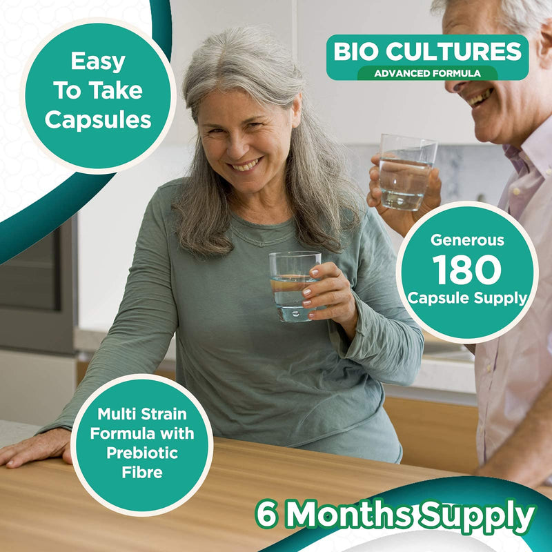 Bio Cultures Complex Probiotics 50 Billion CFU with Prebiotics – 180 Vegan Capsules - Acidophilus & Saccharomyces Boulardii Probiotic - 6 Month Supply – Probiotics for Women & Men - by Natures Zest - NewNest Australia