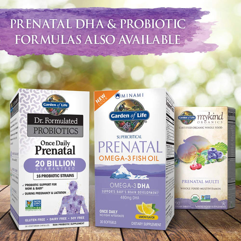 Garden of Life Prenatal Vitamins - mykind Organics Prenatal Multi - 90 Tablets, Vegan Whole Food Multivitamin, Folate not Folic Acid & Stomach Soothing Blend, Organic Prenatals Supplements for Women 90 Count (Pack of 1) - NewNest Australia