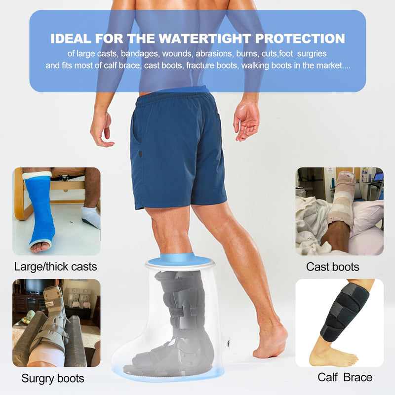 Yunchi Upgraded Shower Protection Leg Adult Anti Slip Xl Cast Protection Waterproof Leg Bandage Protection Reusable Shower Bag For Foot Plaster Lower Leg Plaster Bandage (Short Leg Protector Xl) - NewNest Australia