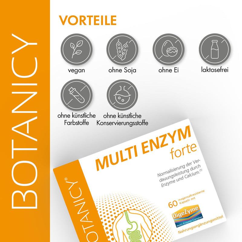 Multi Enzyme Digestive Enzymes For A Better Digestive Forte With Digezyme ‚ Unique Combination And A Strong Immune System ‚ 60 Vegan Capsules (Month Pack) - NewNest Australia