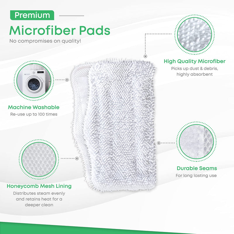 Mop Pads Fit Shark Steam Mop SK Series Compatible Model SK140 SK410 SK460 S1000 S1000A S3101 S3251 SK141 SK3102 SK3251 SK435 SK435CO S3102 S3250 Replacement Flat Microfiber Cloth Steamer Pad 4 Pack - NewNest Australia