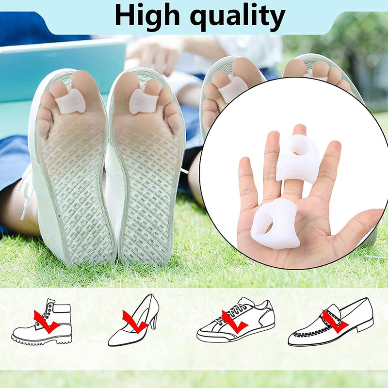 Toe Separator Little Toe Gel, Pack of 12 Toe Separators Silicone, Little Toe Splint for Overlapping Toes, Relief Little Toe Pressure and Pain, Suitable for Running, Hiking, Yoga. Toe separators - 12pcs - NewNest Australia