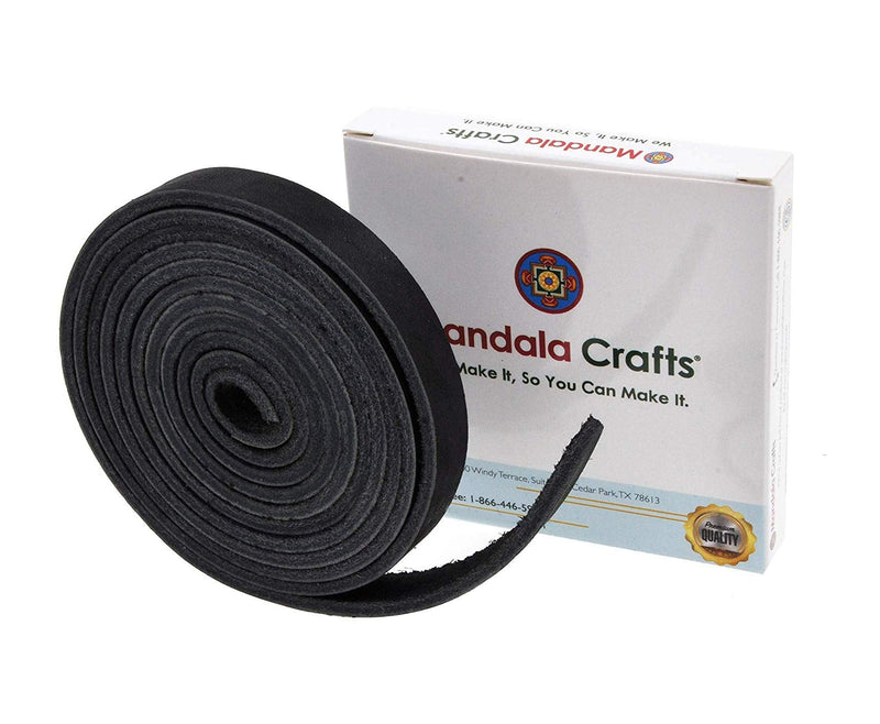 Mandala Crafts Genuine Leather Strap – Black Cowhide Leather Strips for Crafts – Strap Leather Wrap for Handbag Saddle Belt Jewelry Making Craft Leather Straps 1/2 Inch Wide 6 Feet Long - NewNest Australia