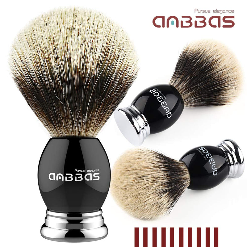 Anbbas shaving brush luxury men's gift shaving brush made of badger hair silver tip shaving brush made of real hair badger bristles black - NewNest Australia