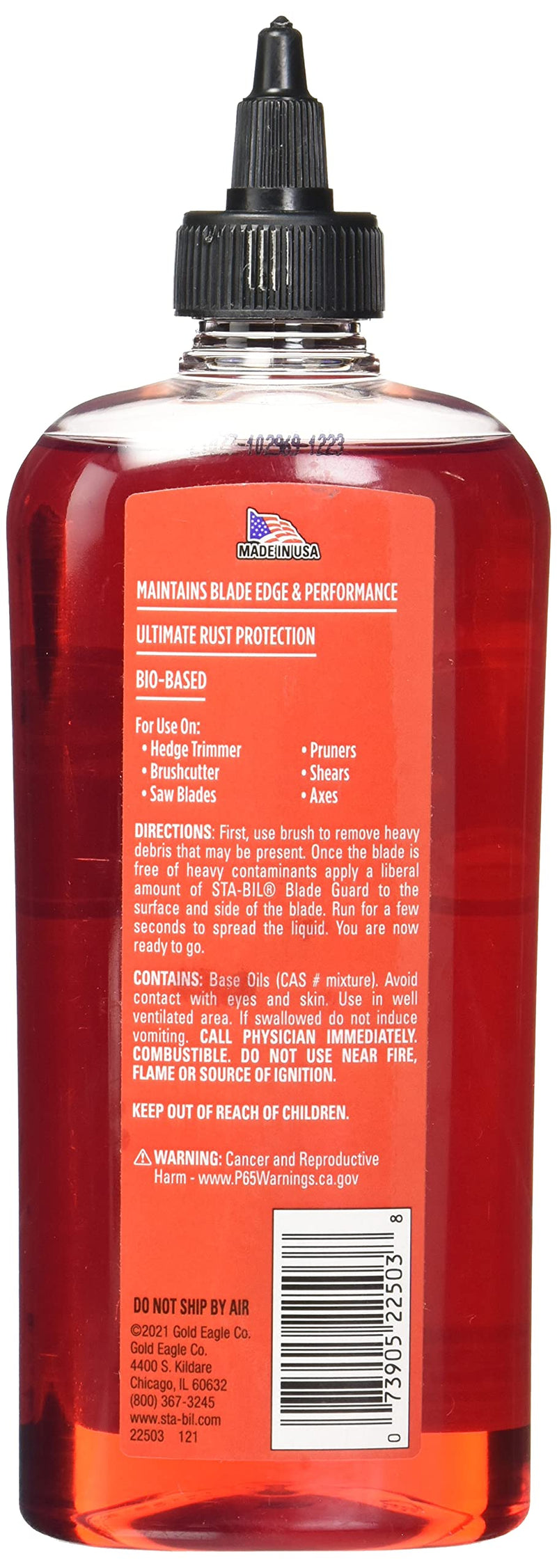 STA-BIL Blade Guard - Premium Blade Lubricant, Helps Maintain Blade Edge, Will Not Harm Plants, Protects Against Rust and Corrosion, Safe for Use On Gas and Electric Equipment, 12oz (22503) , Orange - NewNest Australia