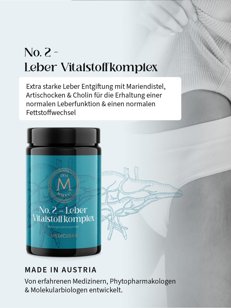Medicusan No.2 Liver - 2,250 Mg Milk Thistle - 100 Mg Bioactive Choline - 4,900 Mg Artichokes - 2,000 Mg Dandelion - 80 Mg Gentian - 2 Capsules/Day - 60 Capsules/30 Days - NewNest Australia