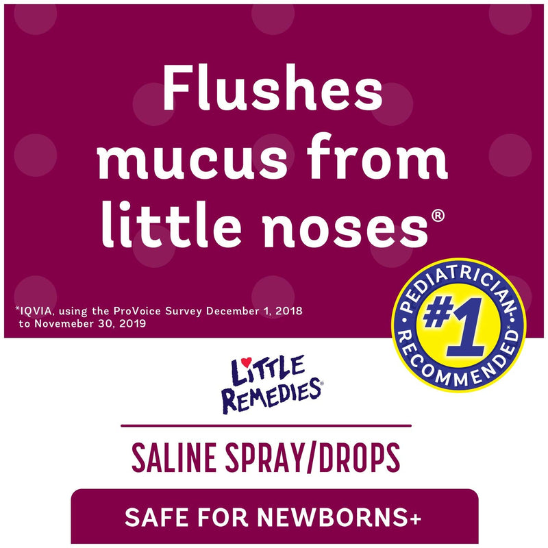 Little Remedies Saline Spray and Drops, Safe for Newborns, 0.5 fl oz 0.5 Fl Oz (Pack of 1) Saline Spray/Drops - NewNest Australia
