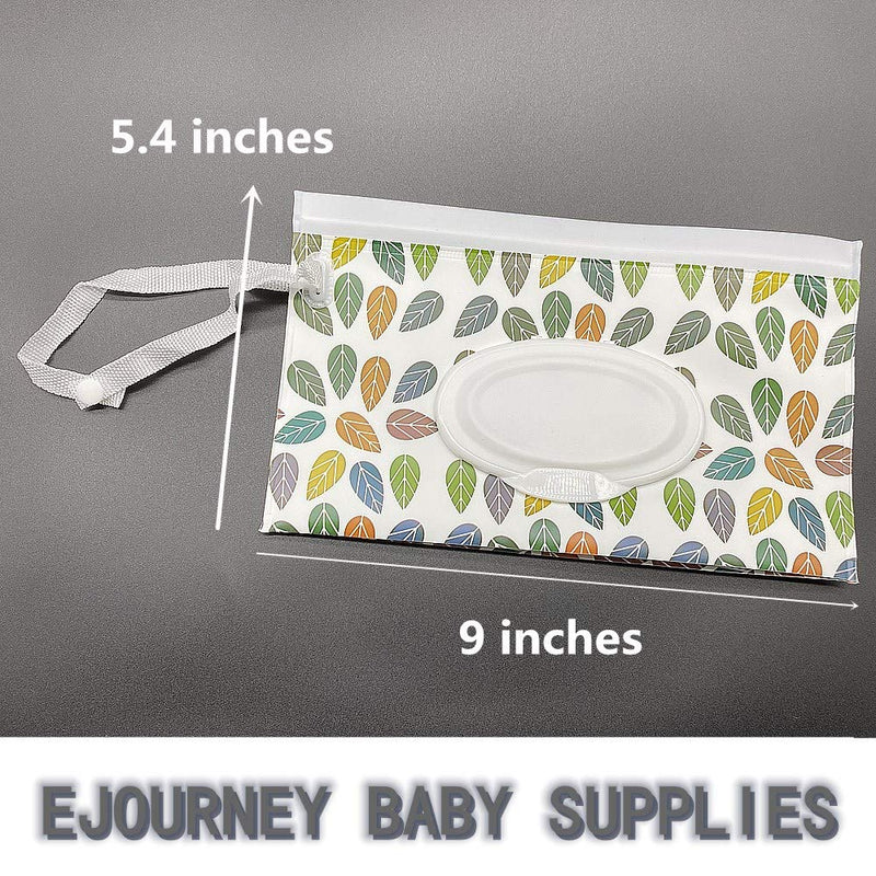 ULVBABI Portable Wet Wipe Pouch Dispenser (2 Pack), Reusable Baby Diaper Disposal Bags, Refillable Personal Travel Clutch Dispenser Holder | Keeps Wet Wipes Moist (Leaf & Arrow Pattern) - NewNest Australia